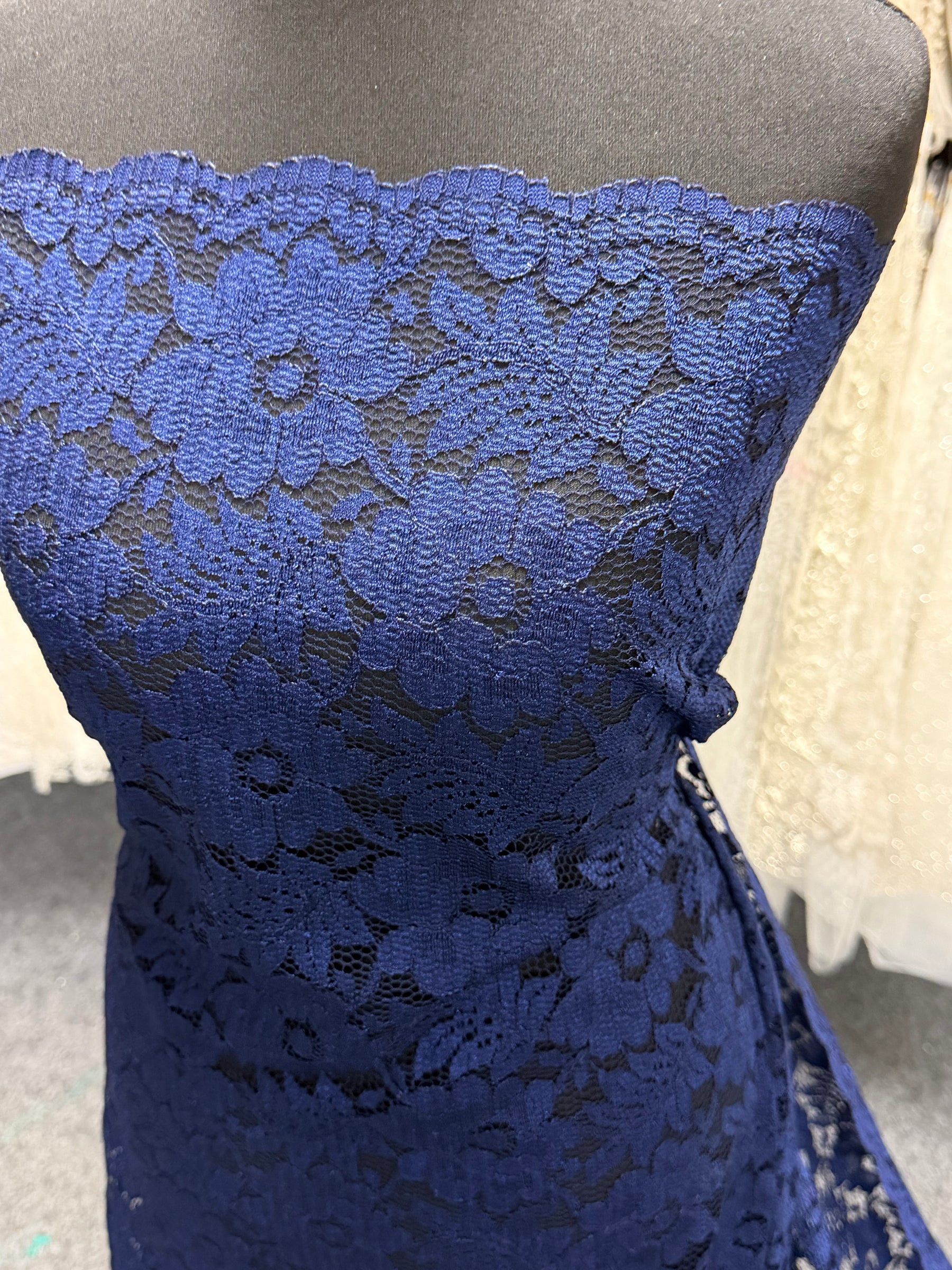 Navy Floral Lace - P199