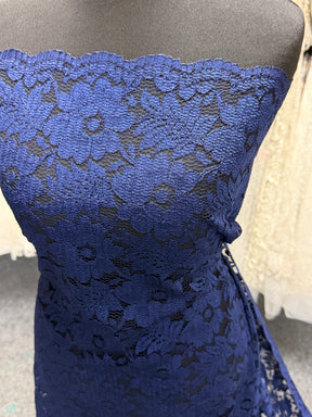 Navy Floral Lace - P199