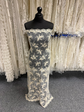 Ivory/Champagne/Gold Embroidered Beaded Tulle - P505