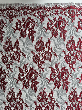 Wine & Black Chantilly Lace - P176