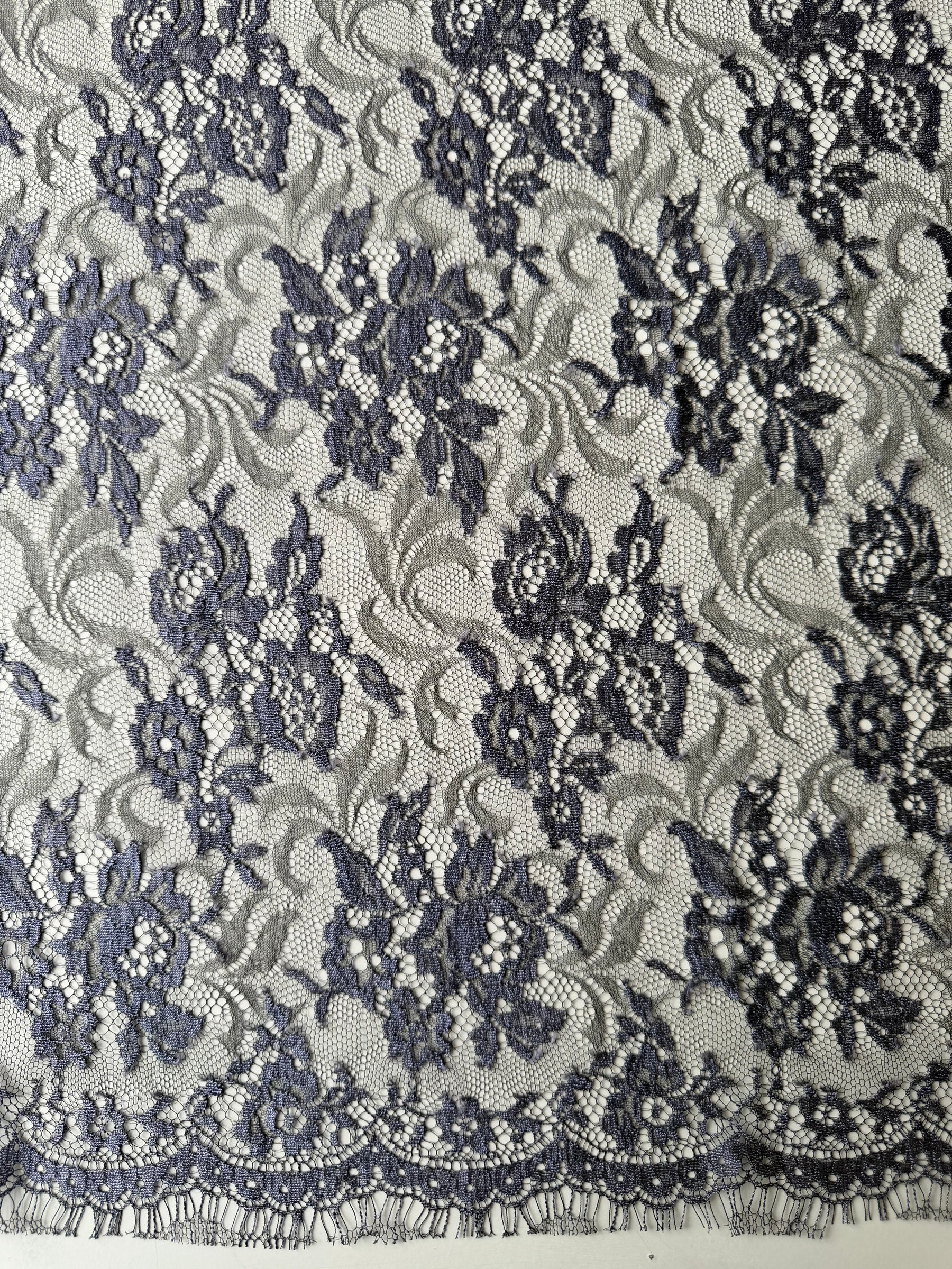 Grape & Black Chantilly Lace - P176