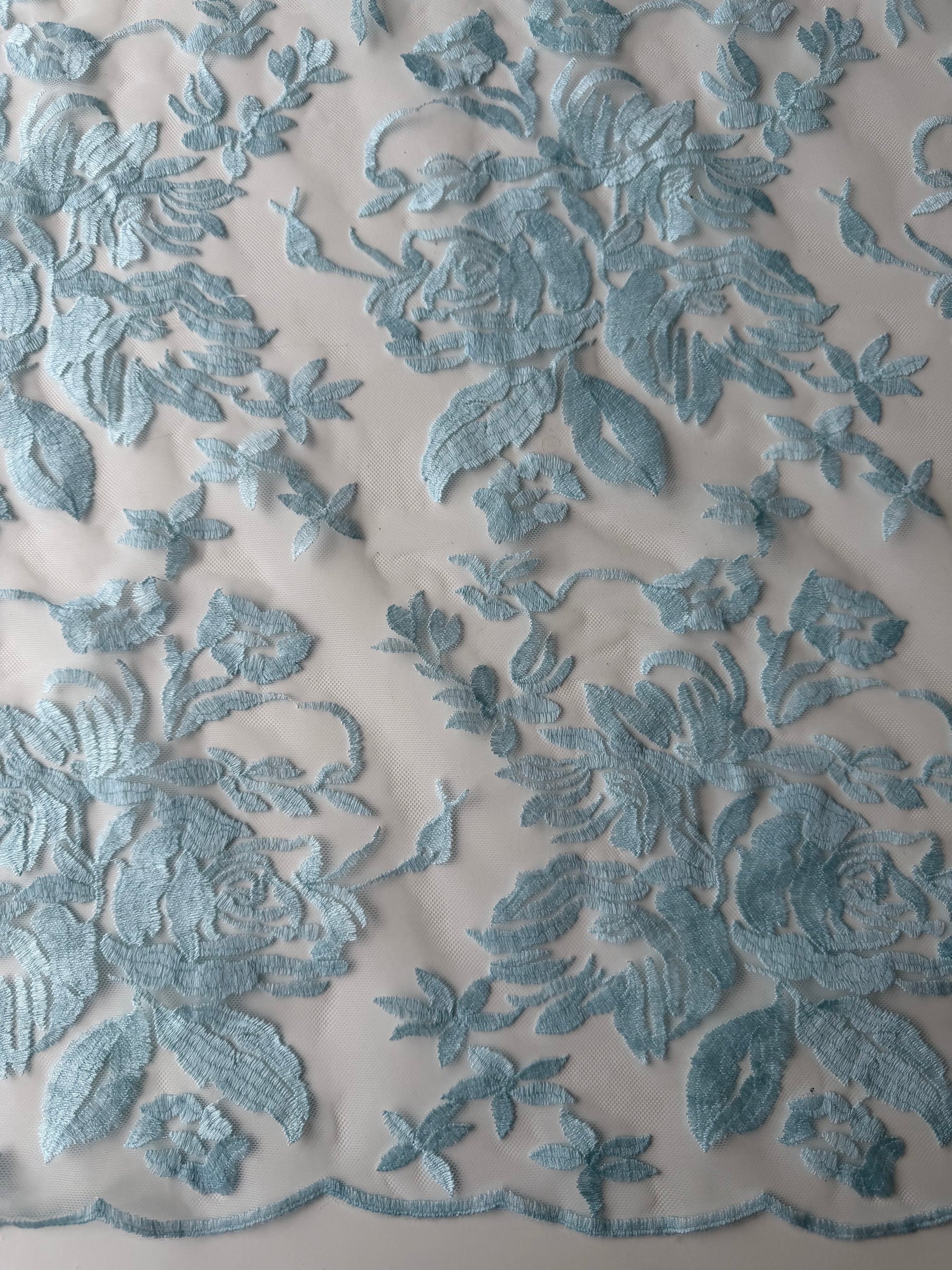 Baby Blue Embroidered Lace – EB5018