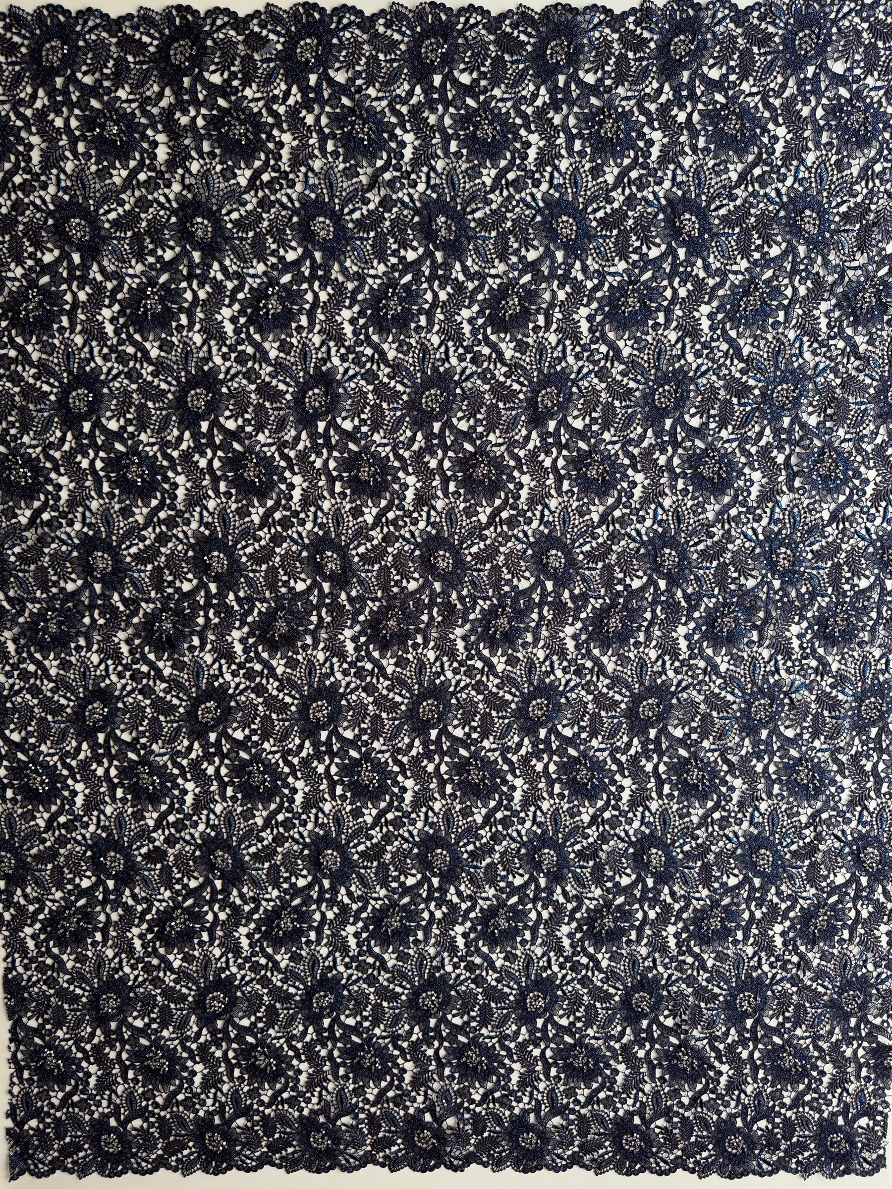 Navy Blue Guipure Lace - LB3001