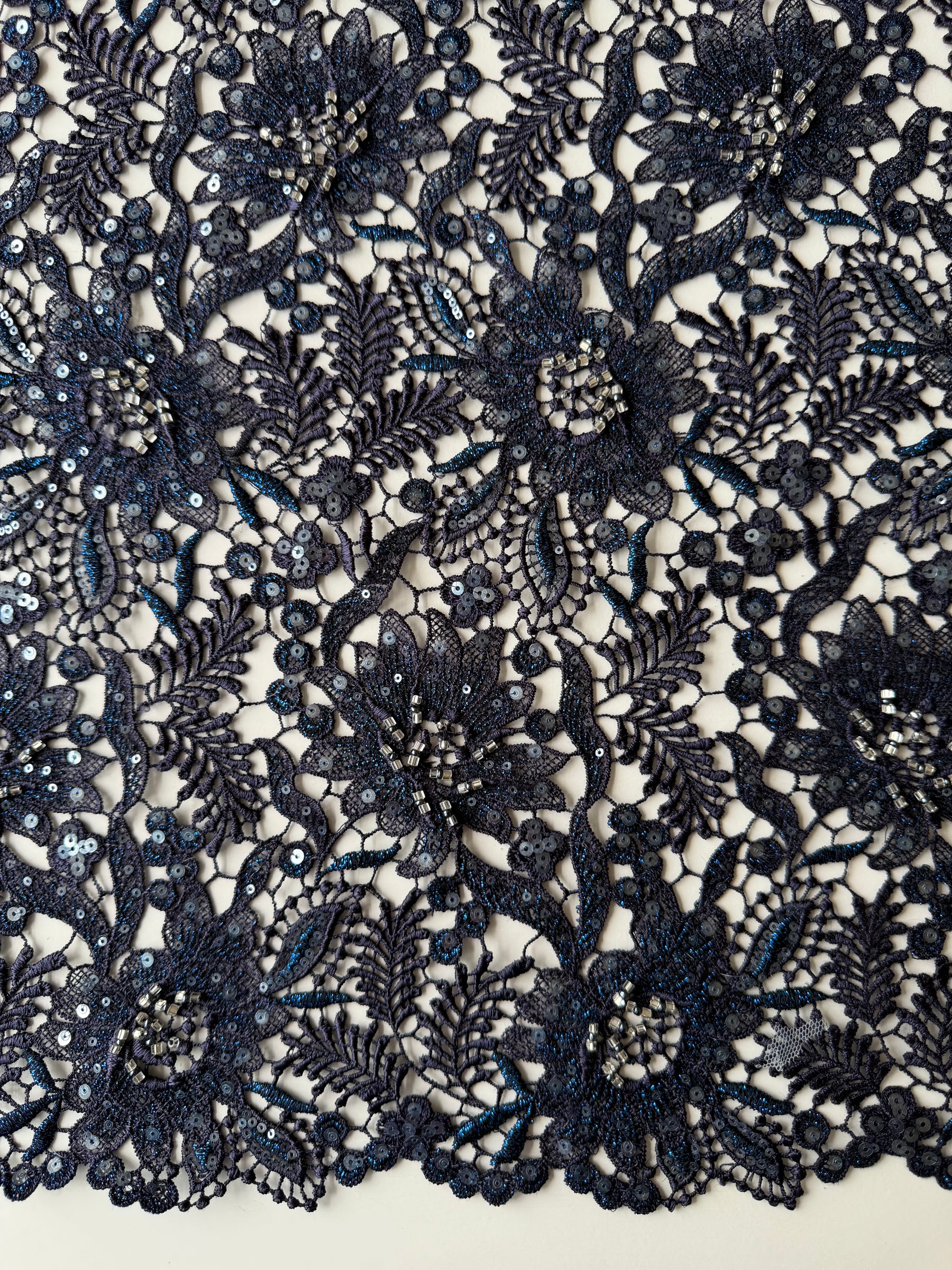 Navy Blue Guipure Lace - LB3001