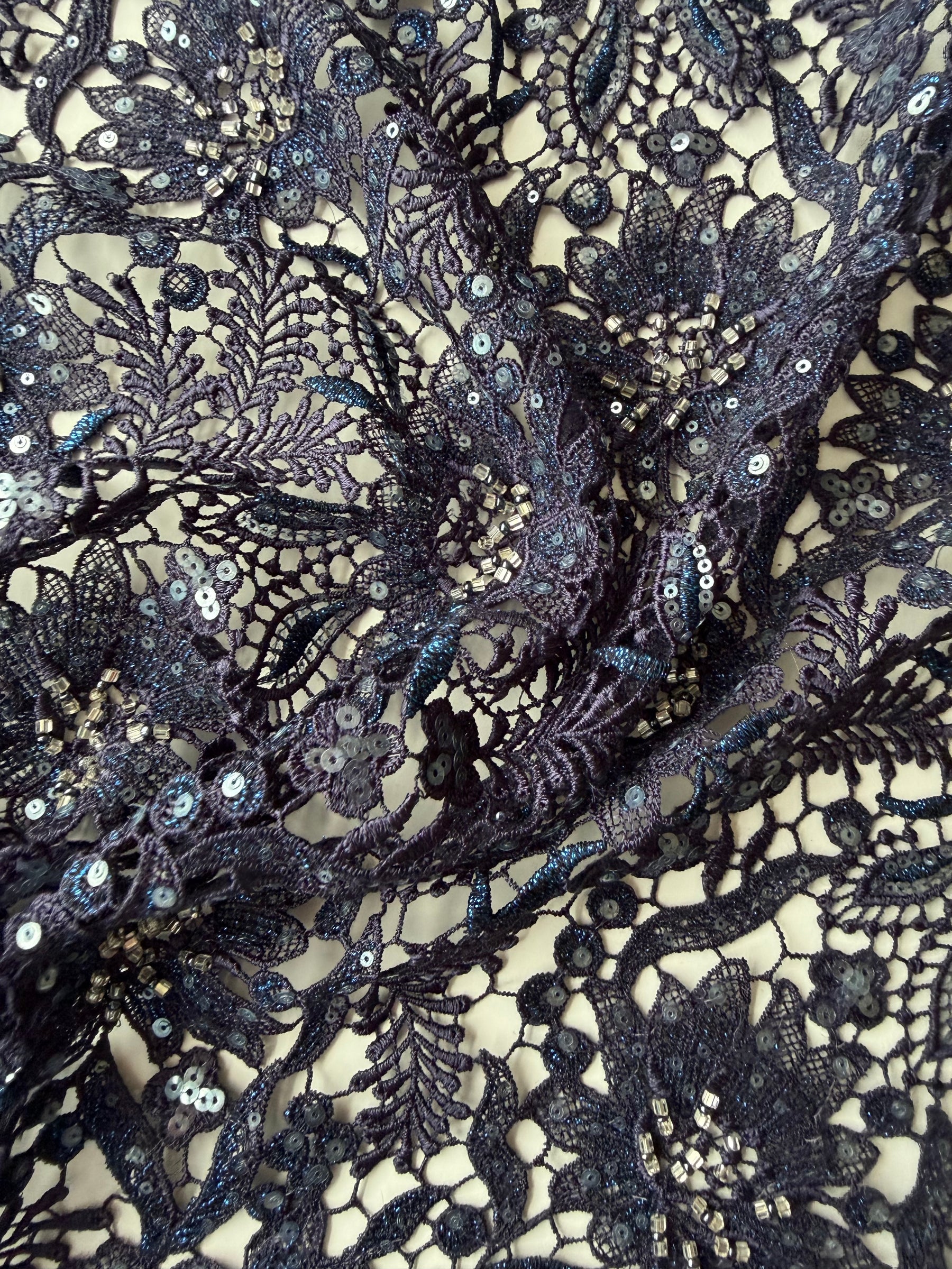 Navy Blue Guipure Lace - LB3001