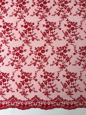 Red Embroidered Lace - P615