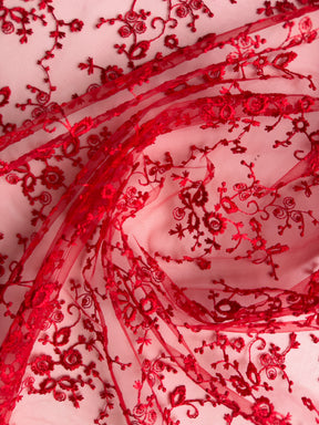 Red Embroidered Lace - P615