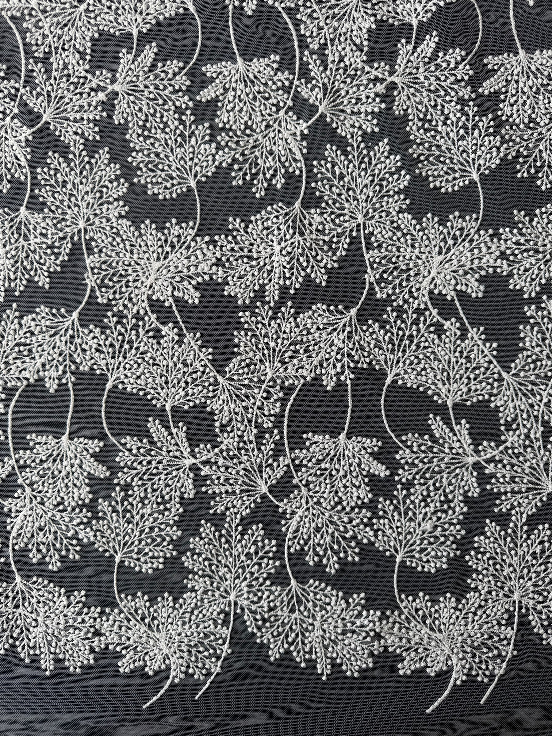 Ivory Floral Embroidery Lace - EB5037