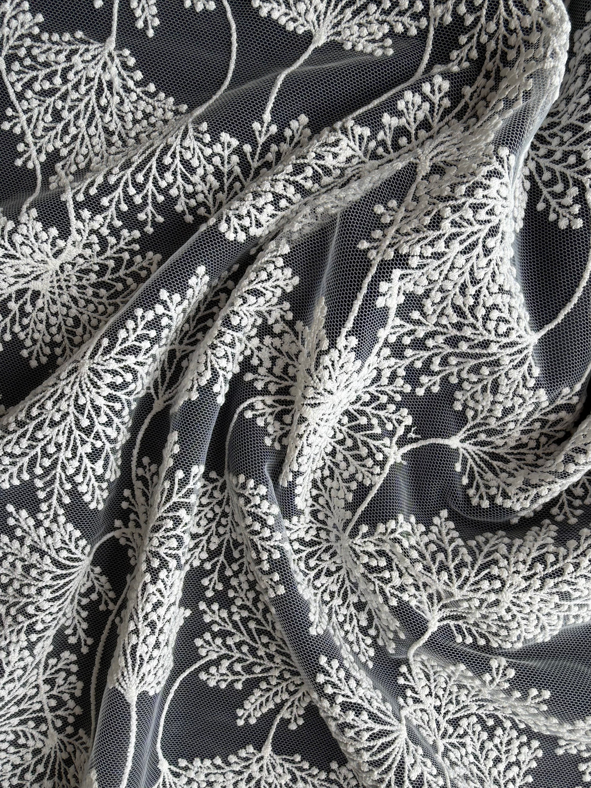 Ivory Floral Embroidery Lace - EB5037