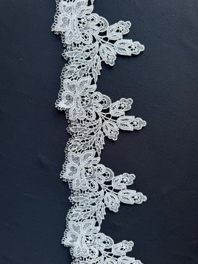 Ivory Sequin Guipure Lace Trim - T669