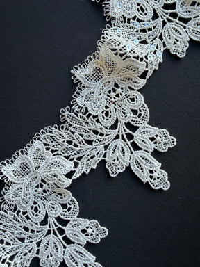 Ivory Sequin Guipure Lace Trim - T669