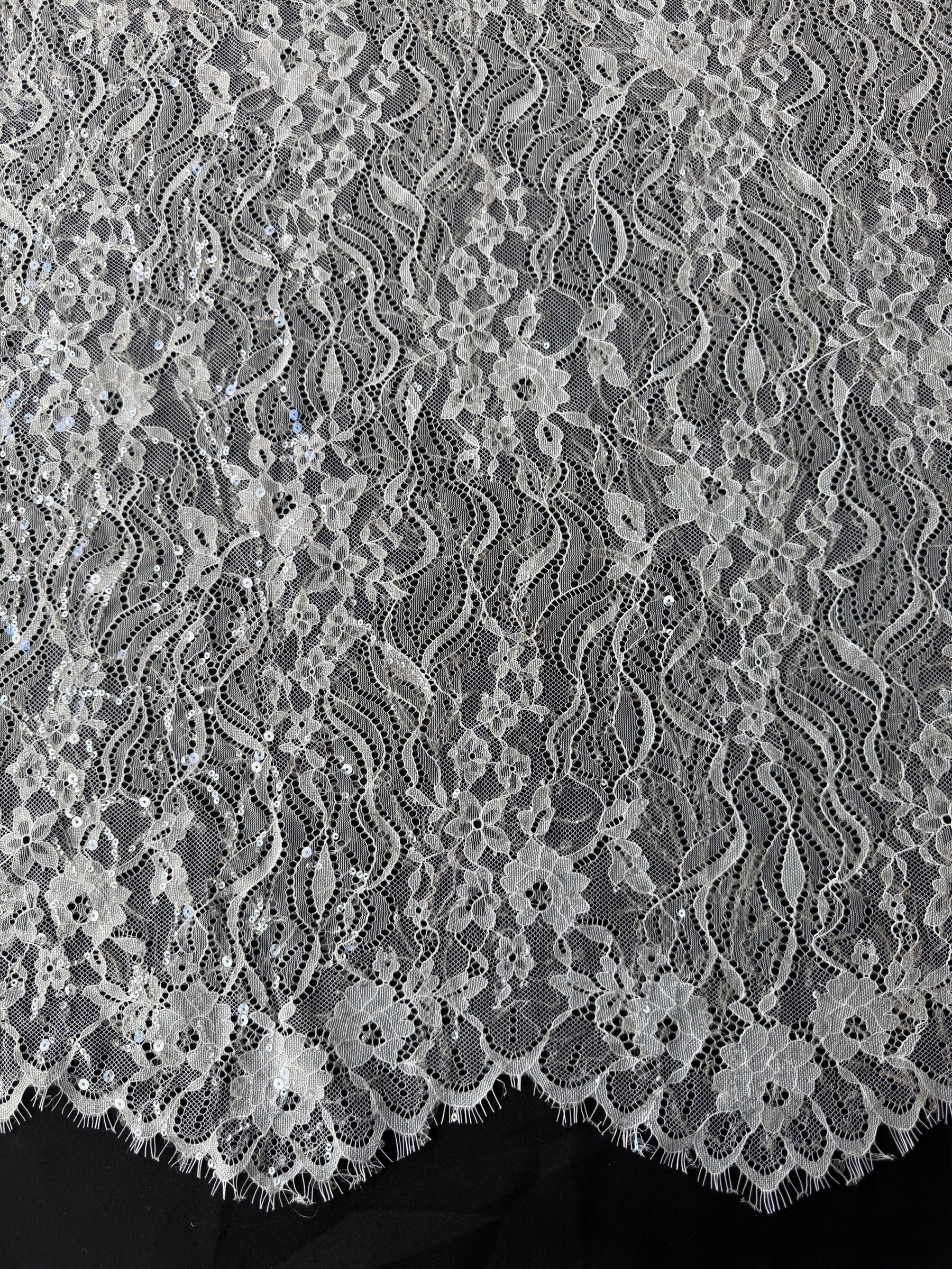 Ivory Sequin Lace - LB6005