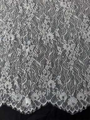 Ivory Sequin Lace - LB6005