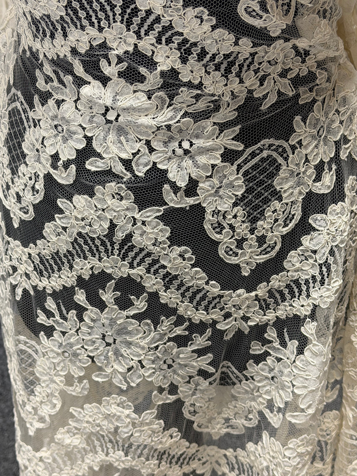 Ivory Corded Chantilly Lace – Moon