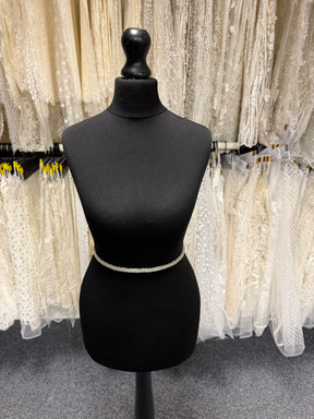 Crystal/Silver Crystal Beaded Edging - T725