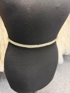 Crystal/Silver Crystal Beaded Edging - T725