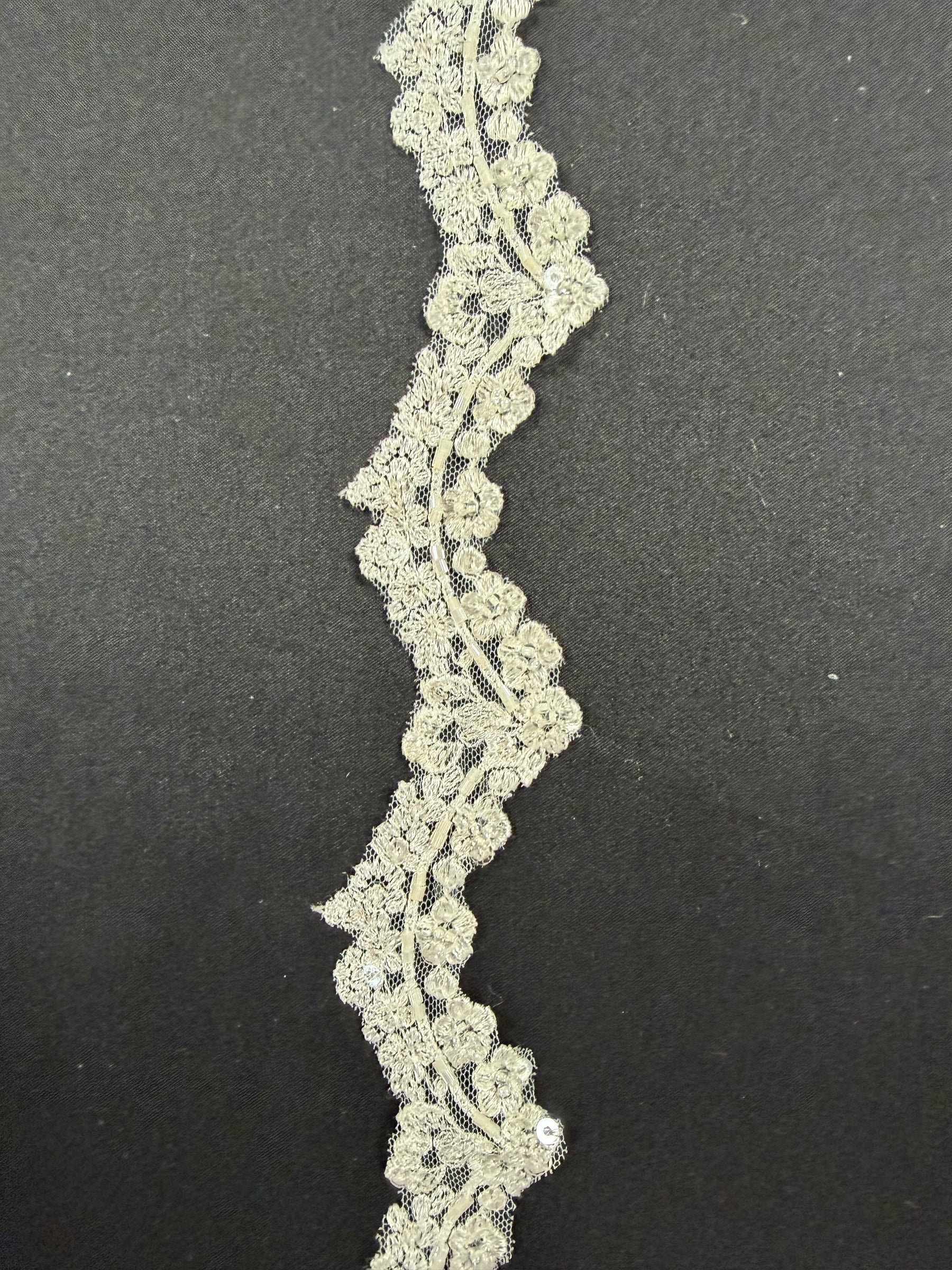 Ivory Beaded Lace Trim - T745