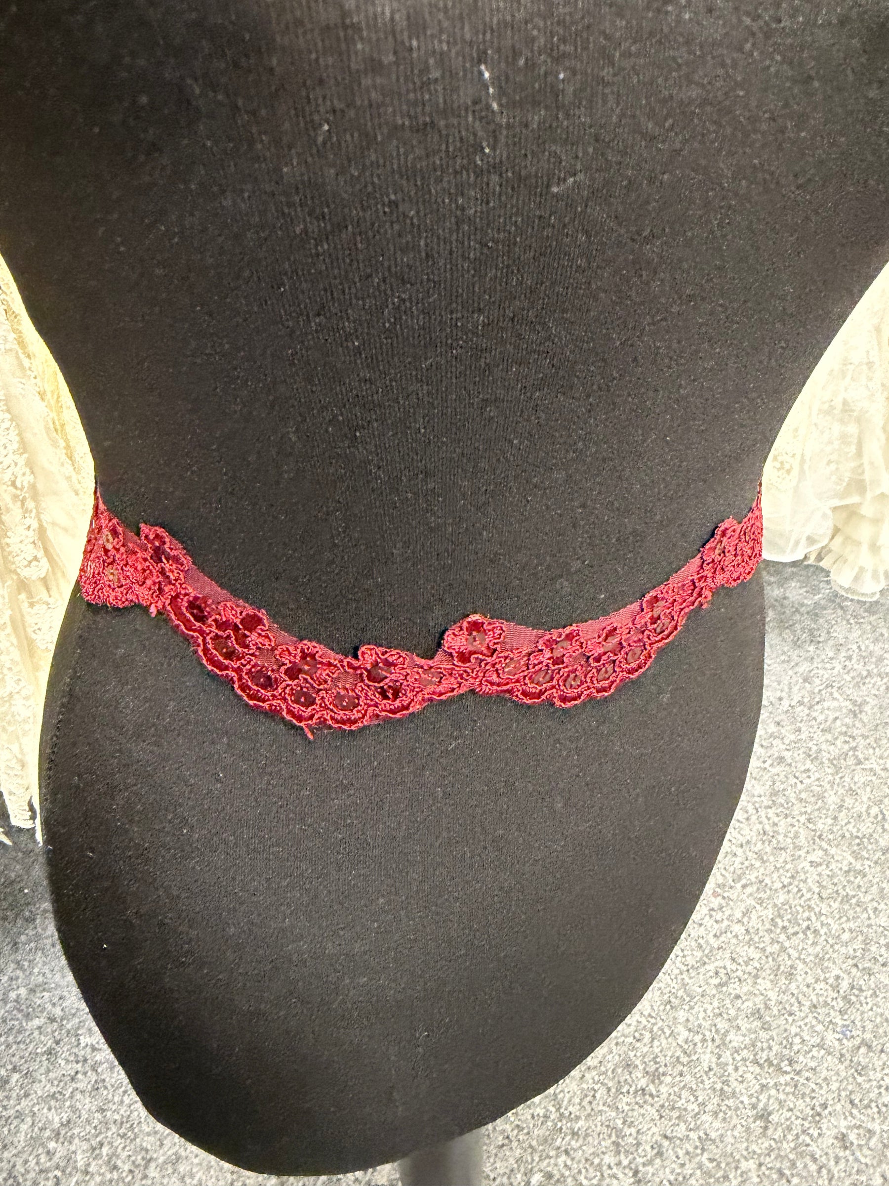 Wine Corded Sequin Edging - T713