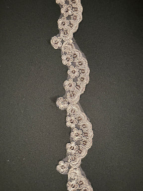 Taupe Corded Sequin Edging - T713