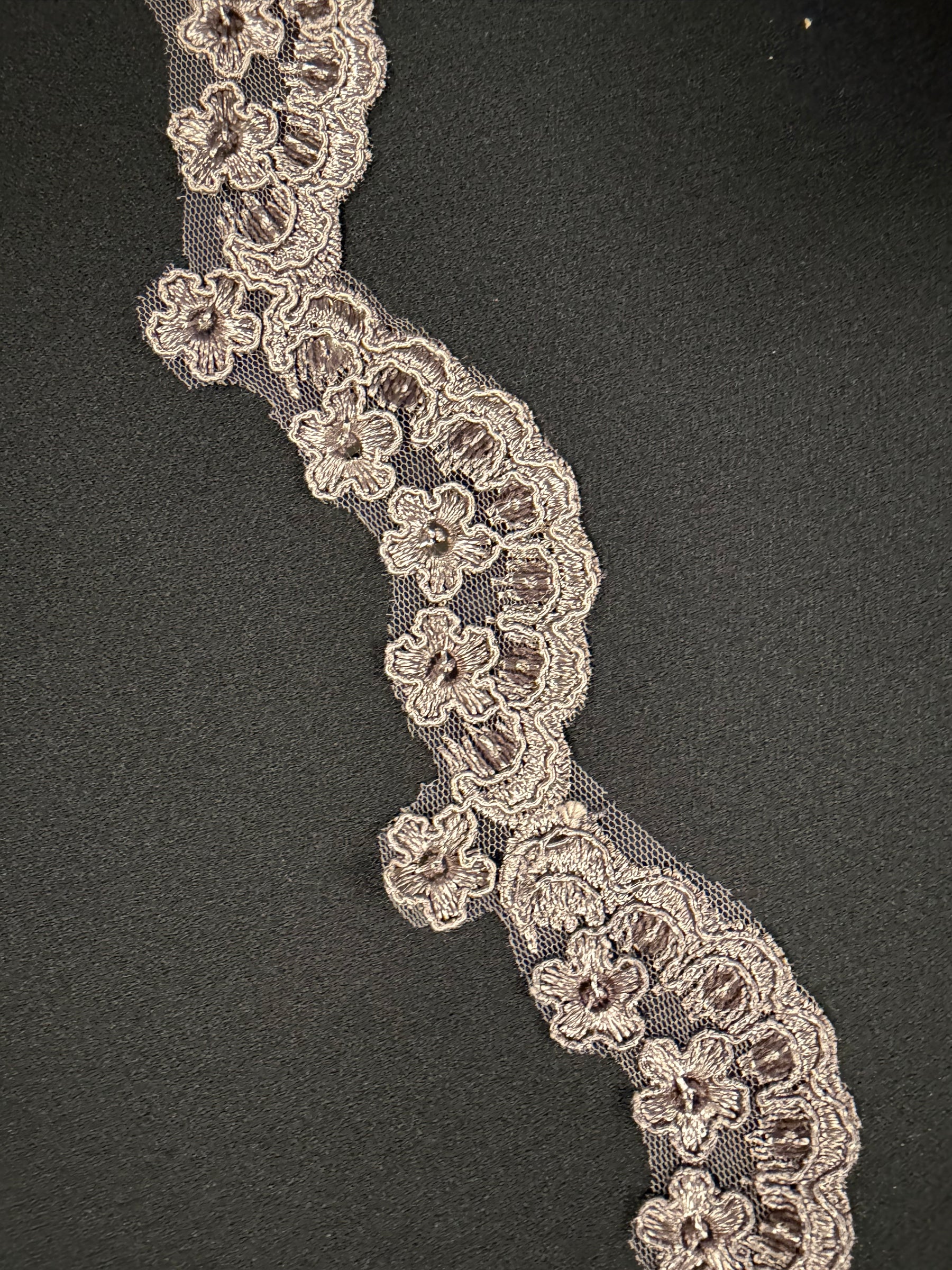 Taupe Corded Sequin Edging - T713