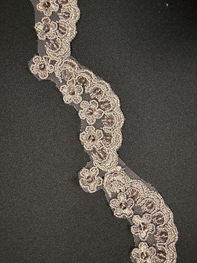 Taupe Corded Sequin Edging - T713