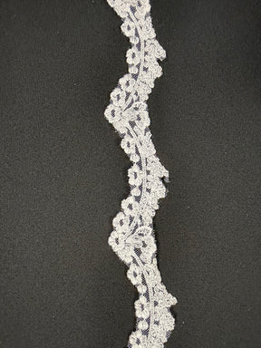 White Embroidered Lace Trim - T744