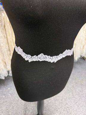 White Embroidered Lace Trim - T744