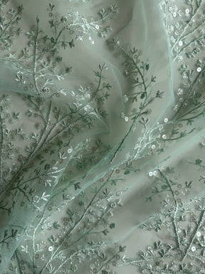 Light Green Sequin Lace - EB3065