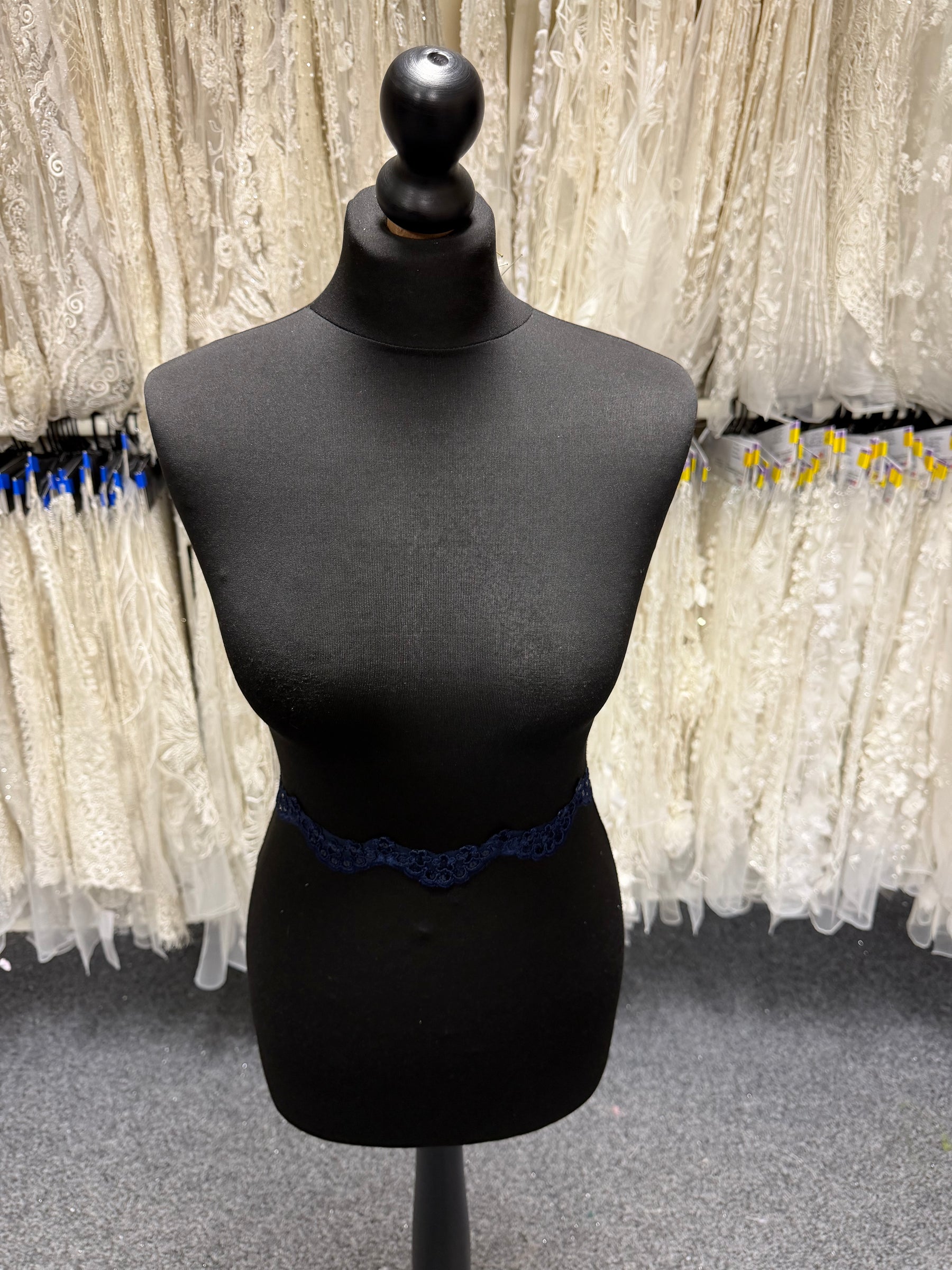 Navy Corded Sequin Edging - T713
