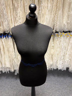 Navy Corded Sequin Edging - T713