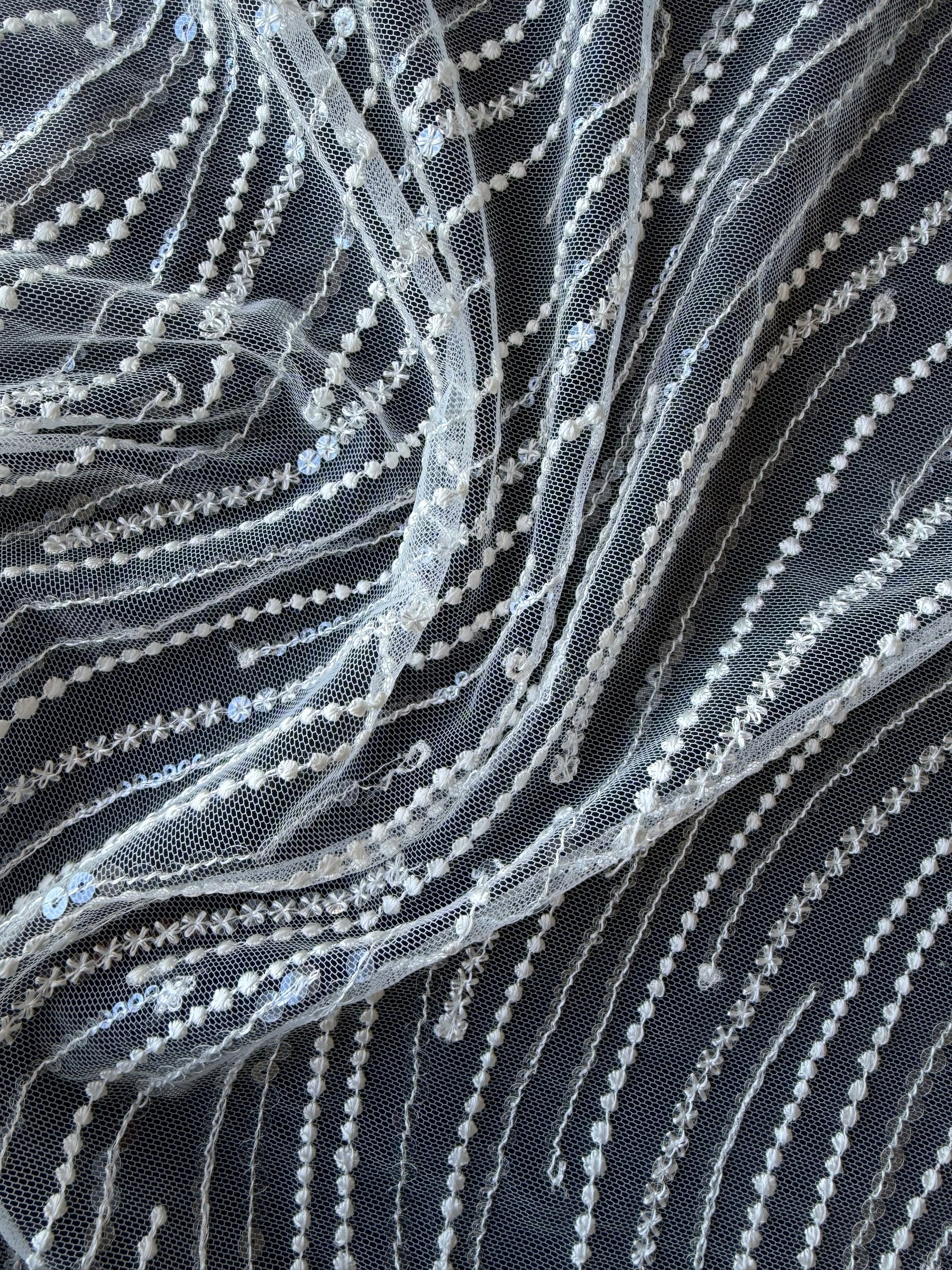 Ivory Sequin Lace - EB3011