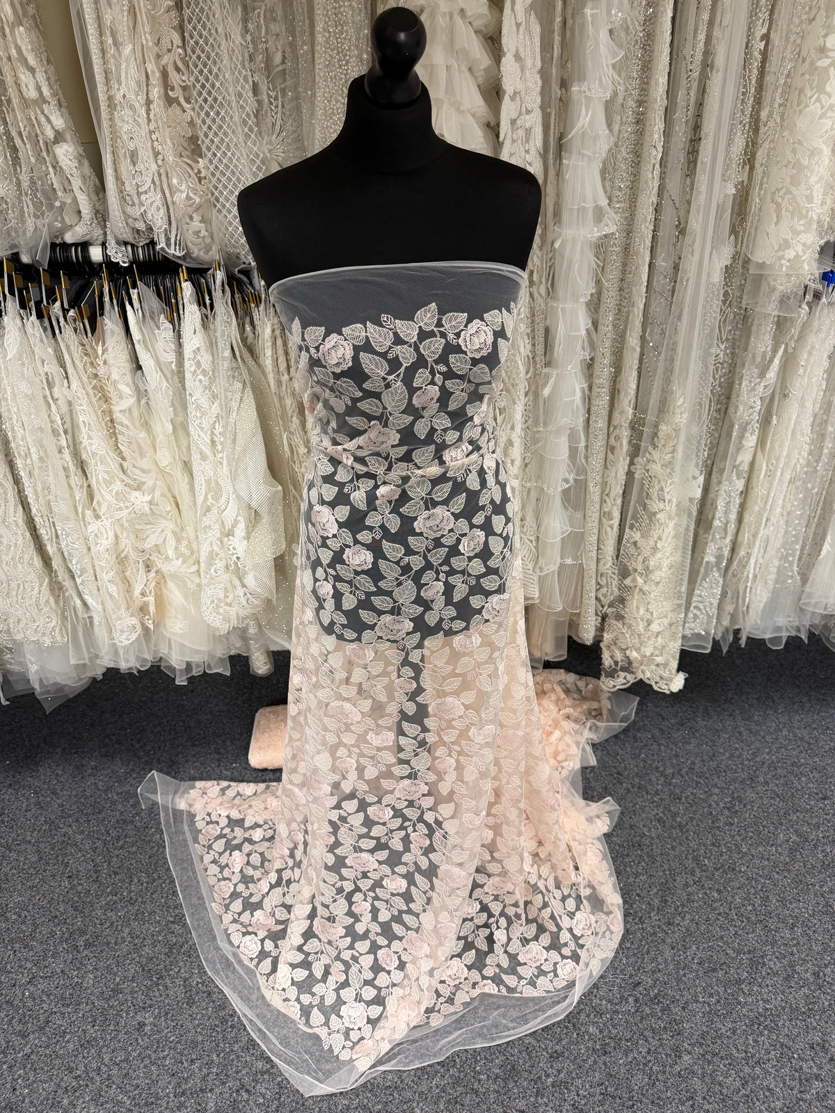 Shell Pink Embroidery Lace - EB5042