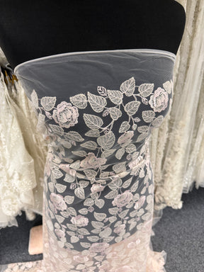 Shell Pink Embroidery Lace - EB5042