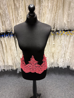 Coral Corded Lace Trim - T623