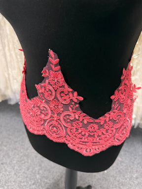Coral Corded Lace Trim - T623