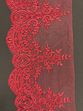 Wine Corded Lace Trim - T623