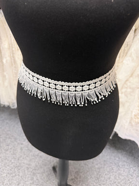 Ivory Fringed Guipure Lace Trim - EH4008