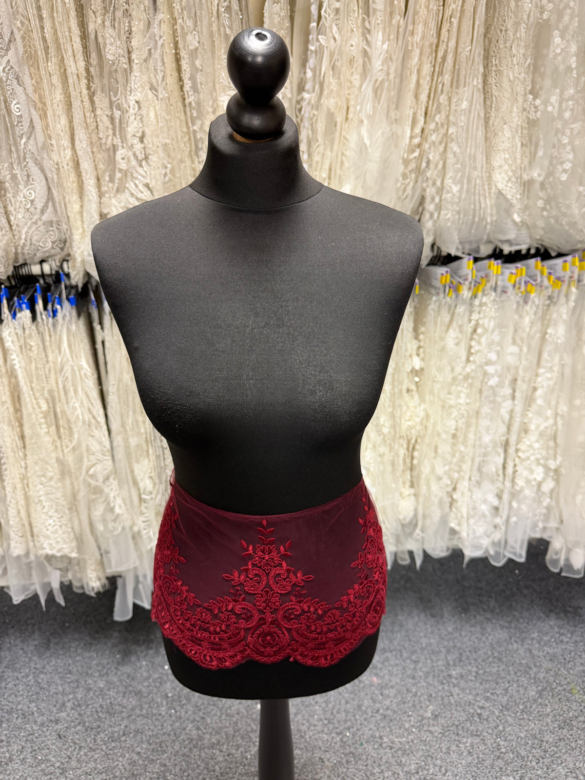 Wine Corded Lace Trim - T623