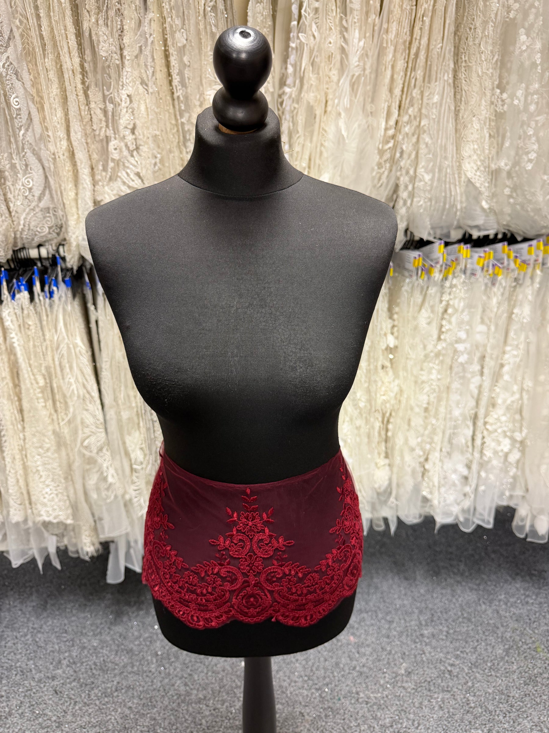 Wine Corded Lace Trim - T623