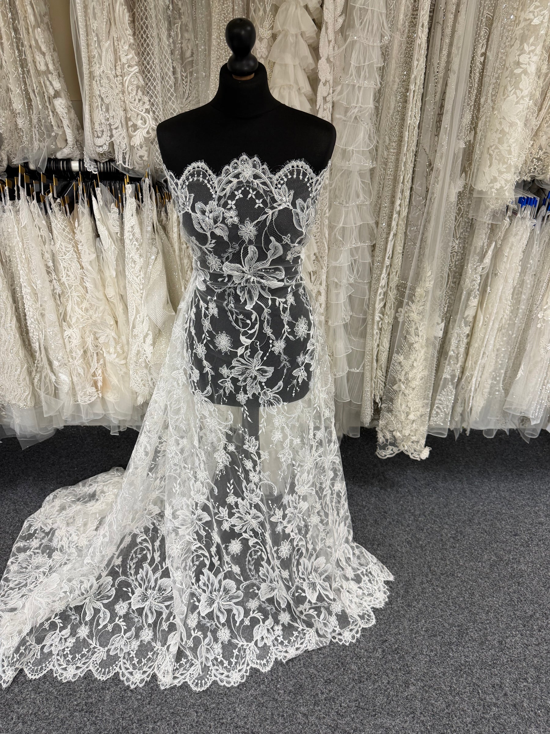 Ivory Corded and Sequin Embellished Lace - Ladina