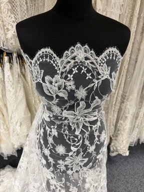 Ivory Corded and Sequin Embellished Lace - Ladina