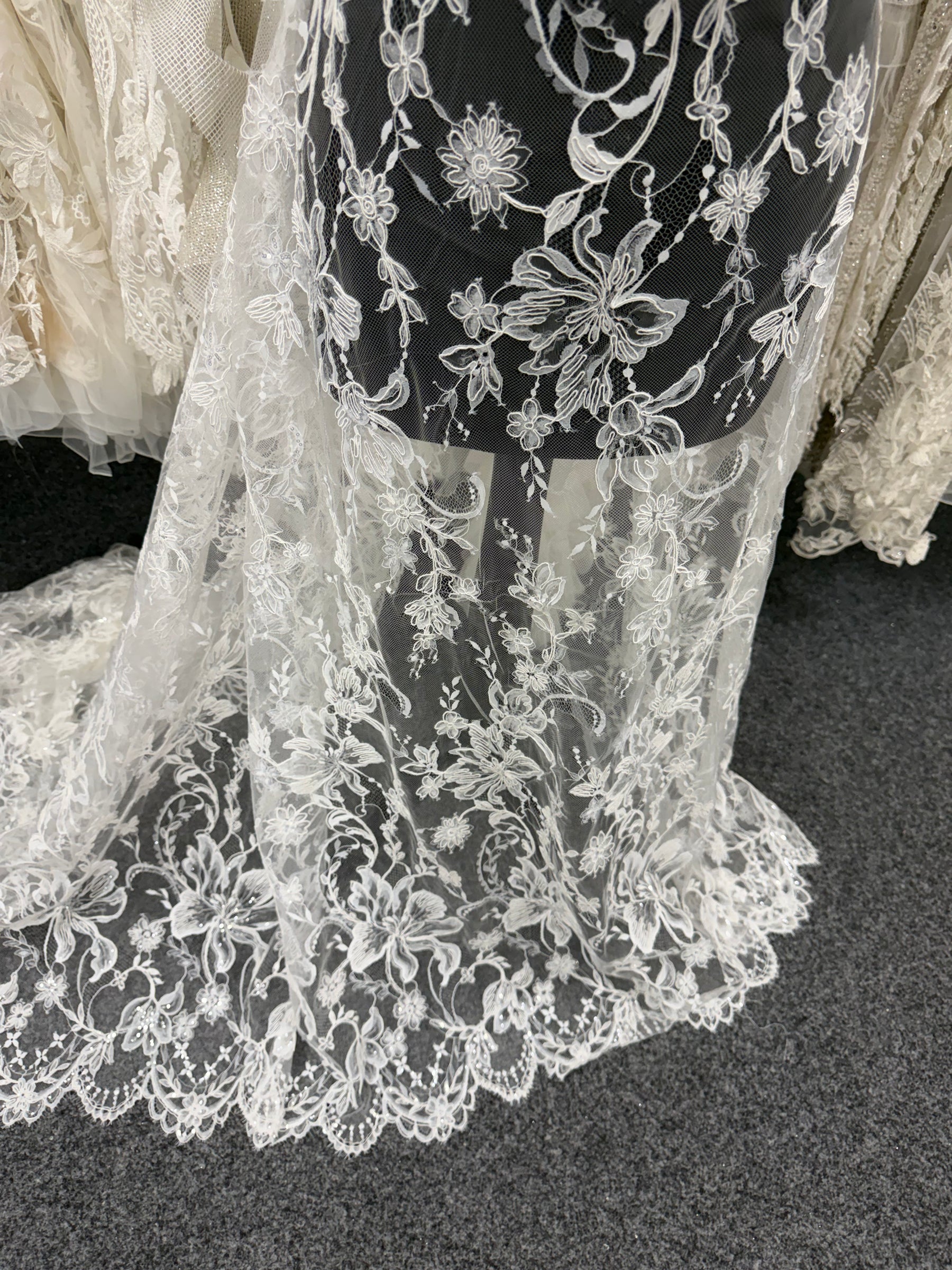 Ivory Corded and Sequin Embellished Lace - Ladina