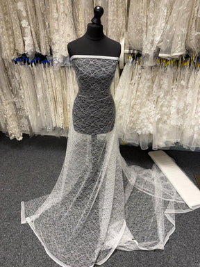 Light Ivory Embroidered Tulle - EB5030