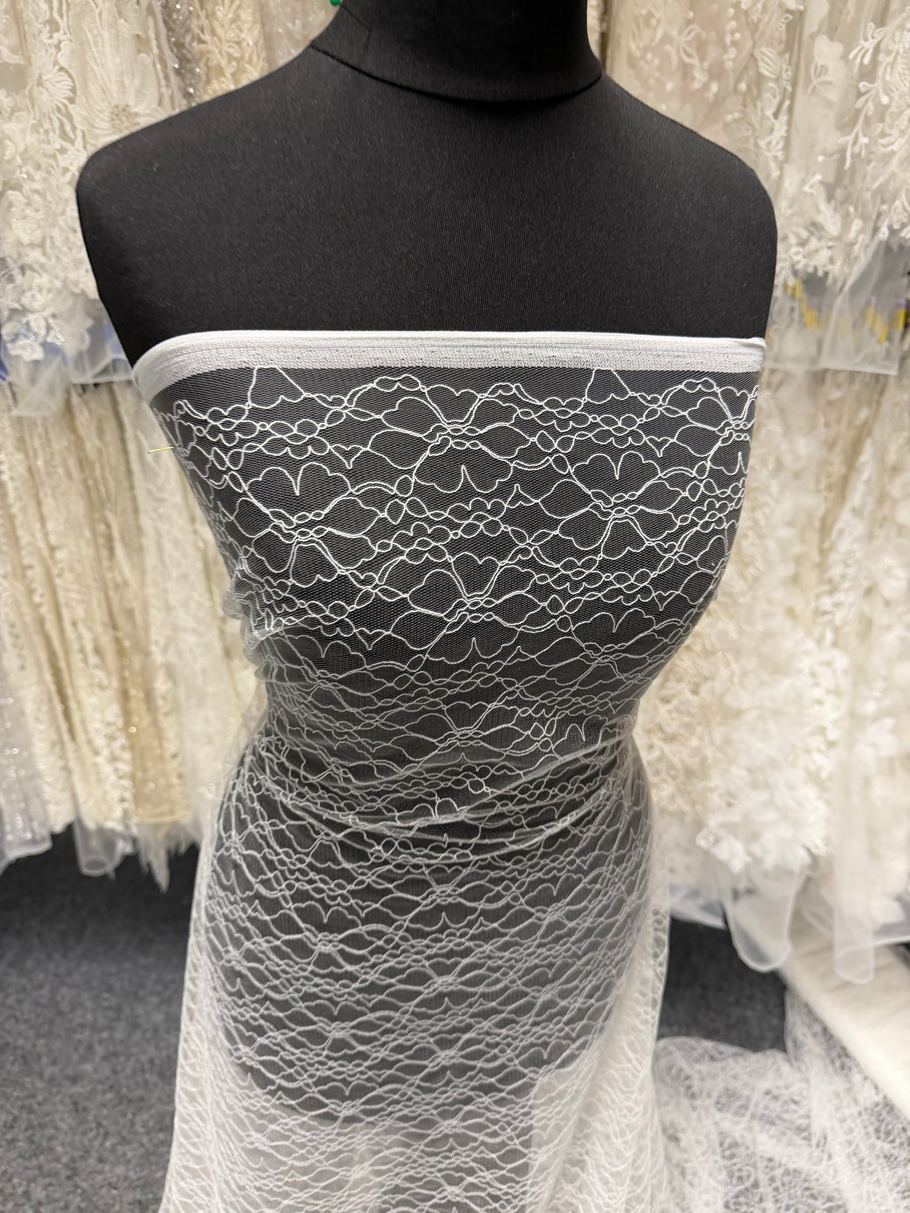 Light Ivory Embroidered Tulle - EB5030