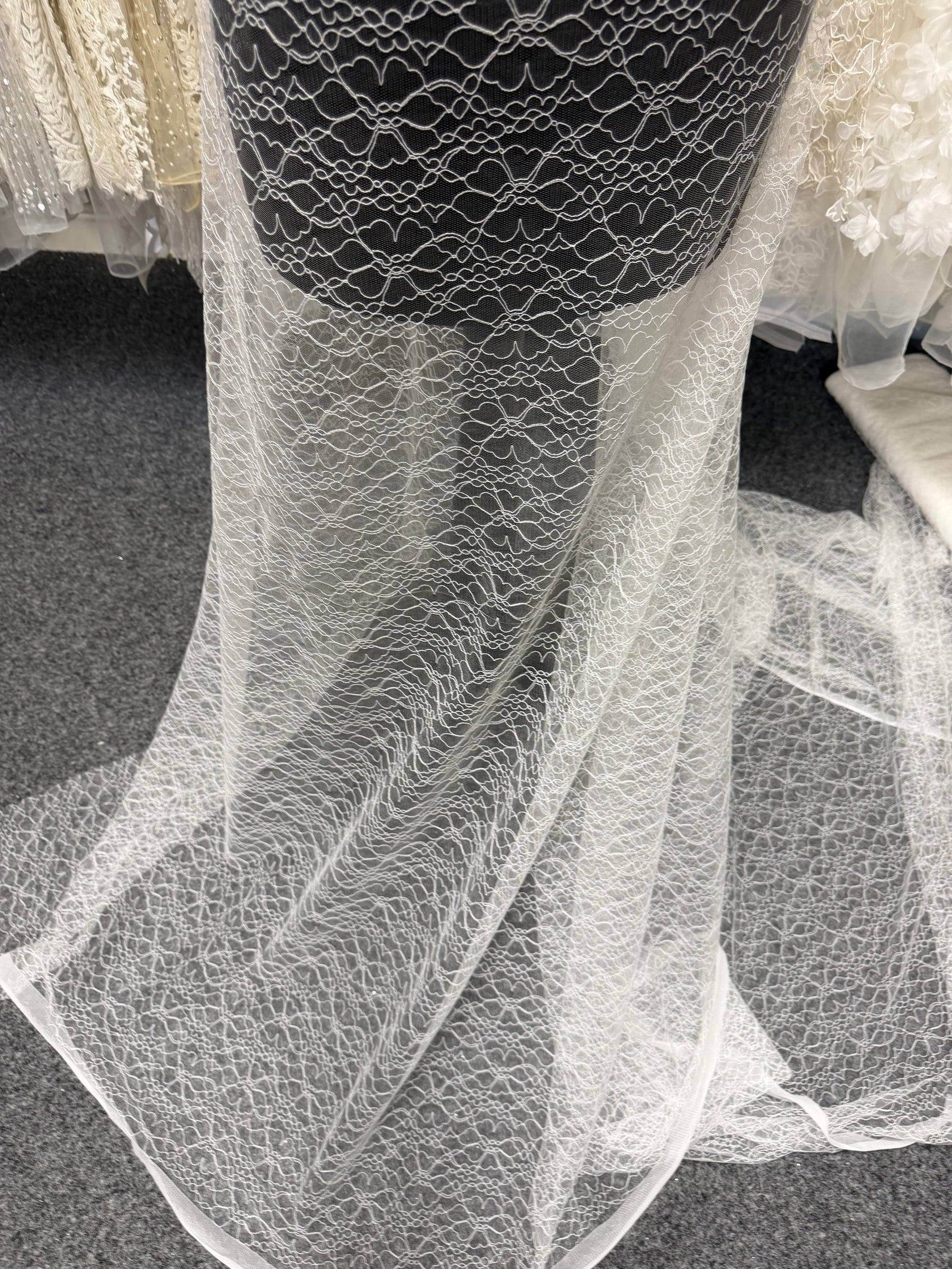 Light Ivory Embroidered Tulle - EB5030