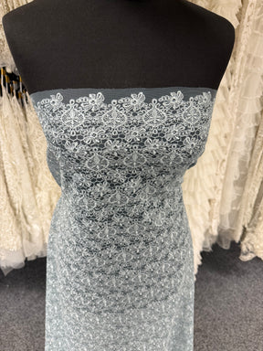 Duck Egg Embroidered Lace - EB5010