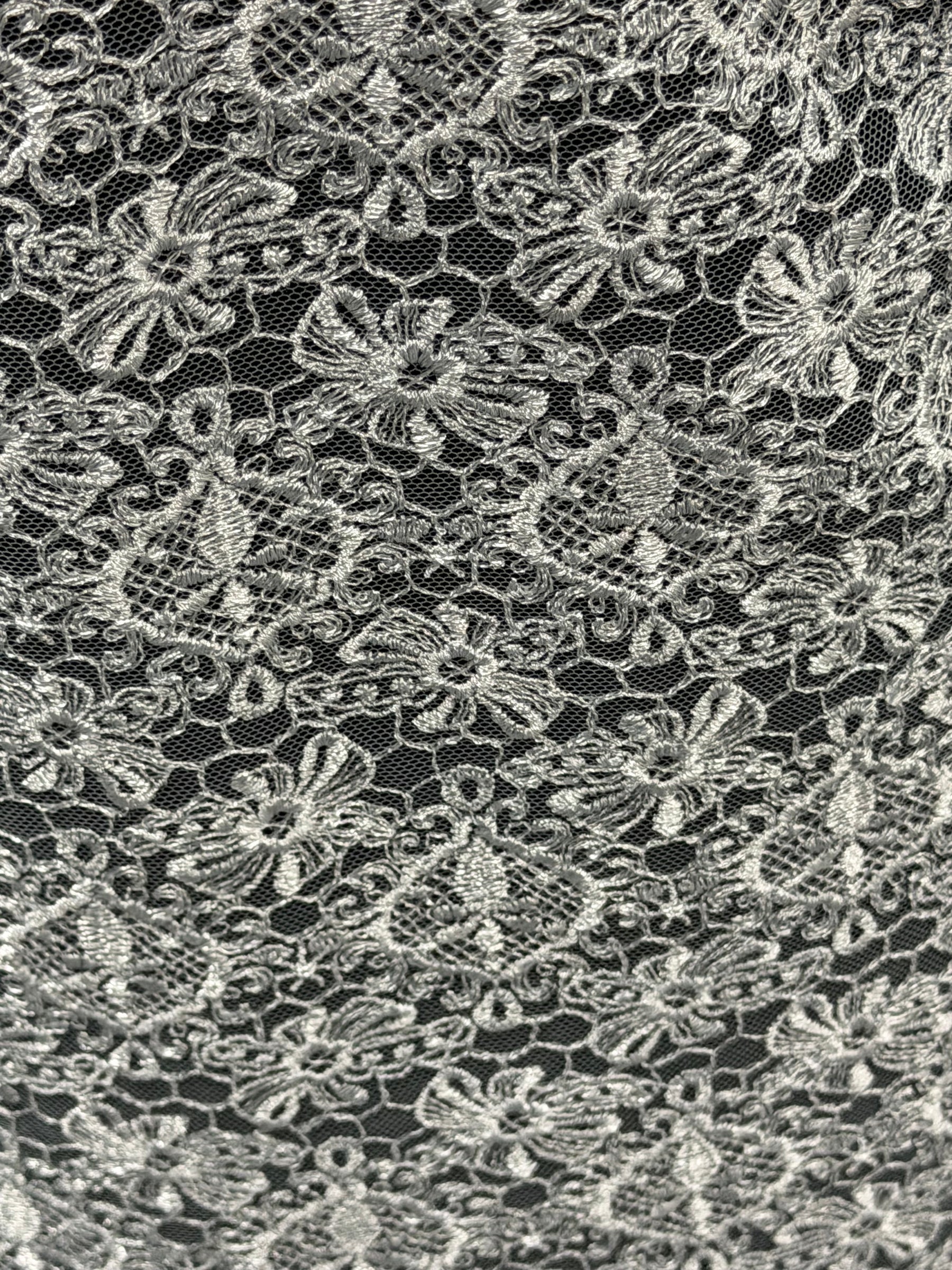 Duck Egg Embroidered Lace - EB5010