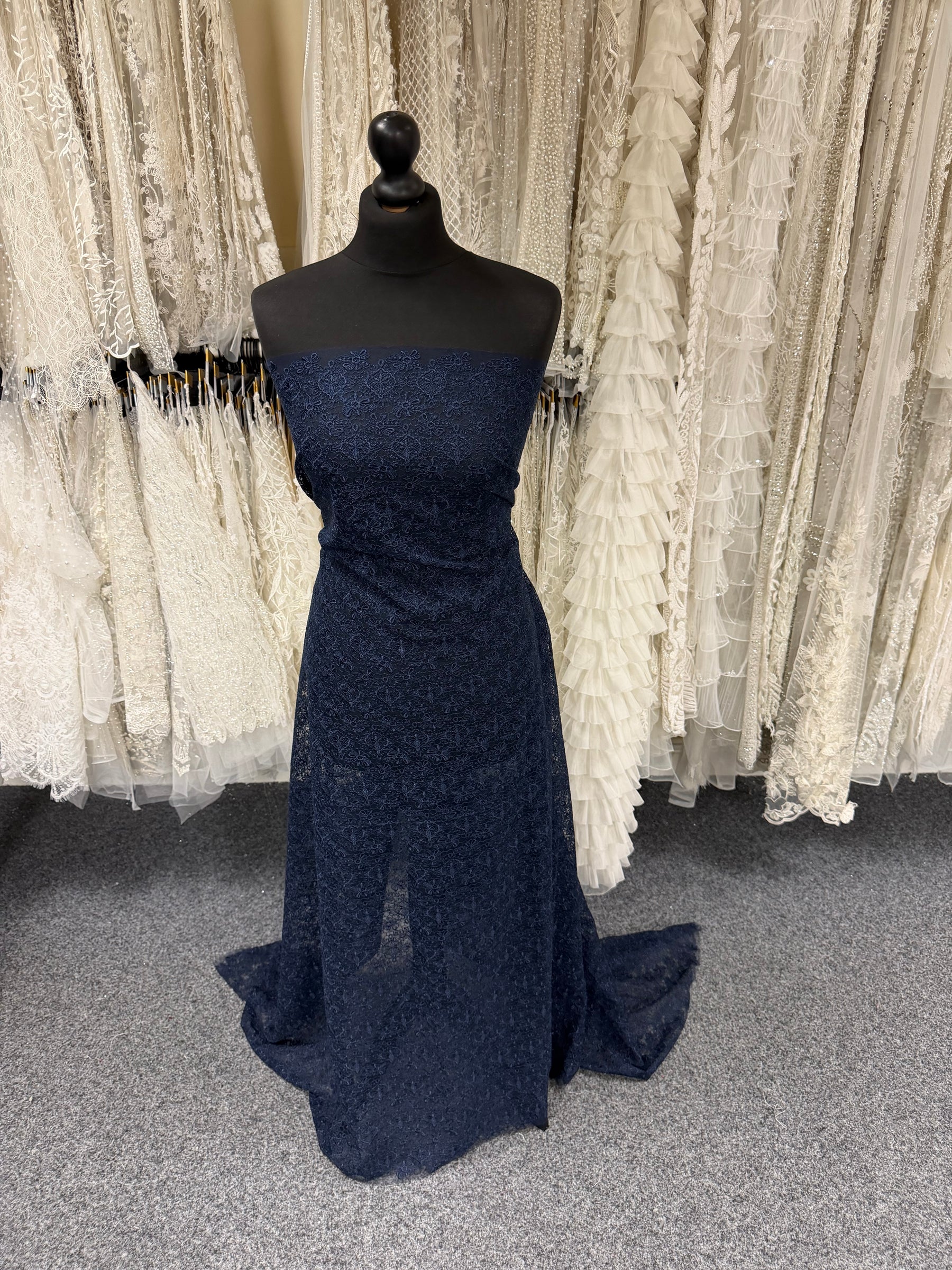 Navy Embroidered Lace - EB5010