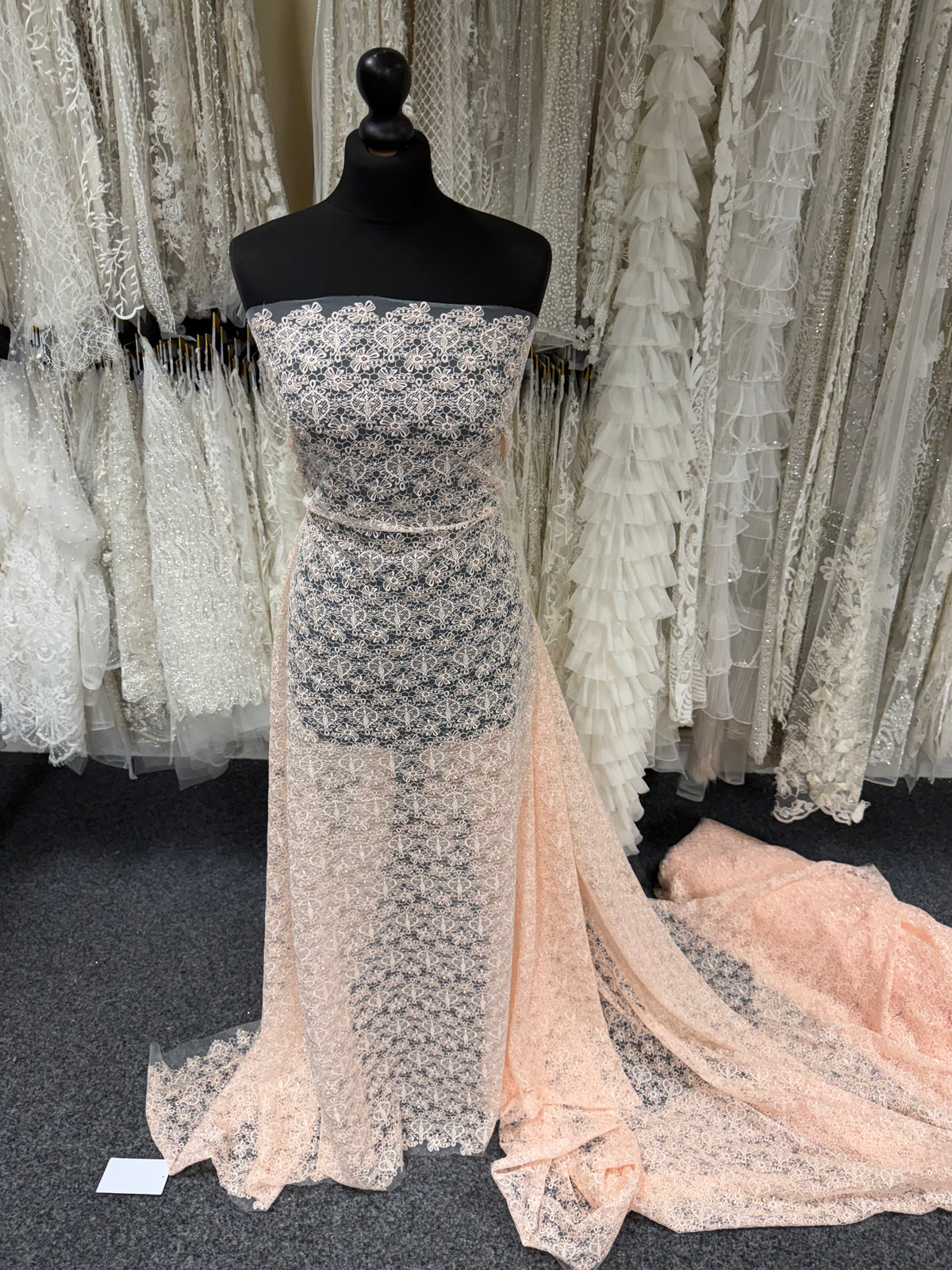 Shell Pink Embroidered Lace - EB5010