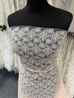 Shell Pink Embroidered Lace - EB5010